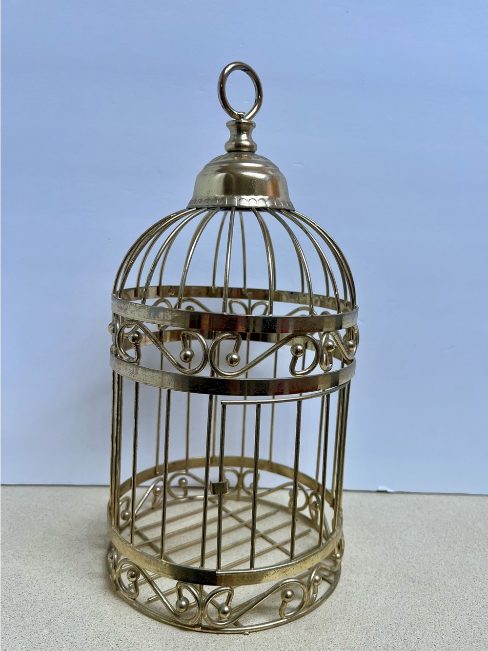 Decorative Gold Metal Birdcage Accent